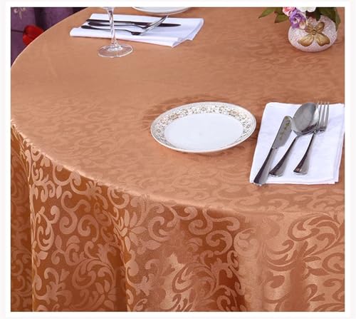 Nappe Jacquard polyester bordeaux pour nappe de table ronde mariage et banquet - 3