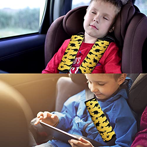 Image of Seat Belt Cover for Kids, Seat Belt Pad for Boys Girls, Car Seat Straps Shoulder Pads for Kids, Kid's Seat Belt Cushion, Shoulder Strap Pad, 1 Piece (Dinosaur)