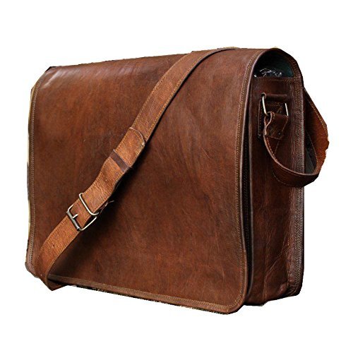 Buy RSN 15 Inch Pure Leather Vintage Messenger Bag For Men And