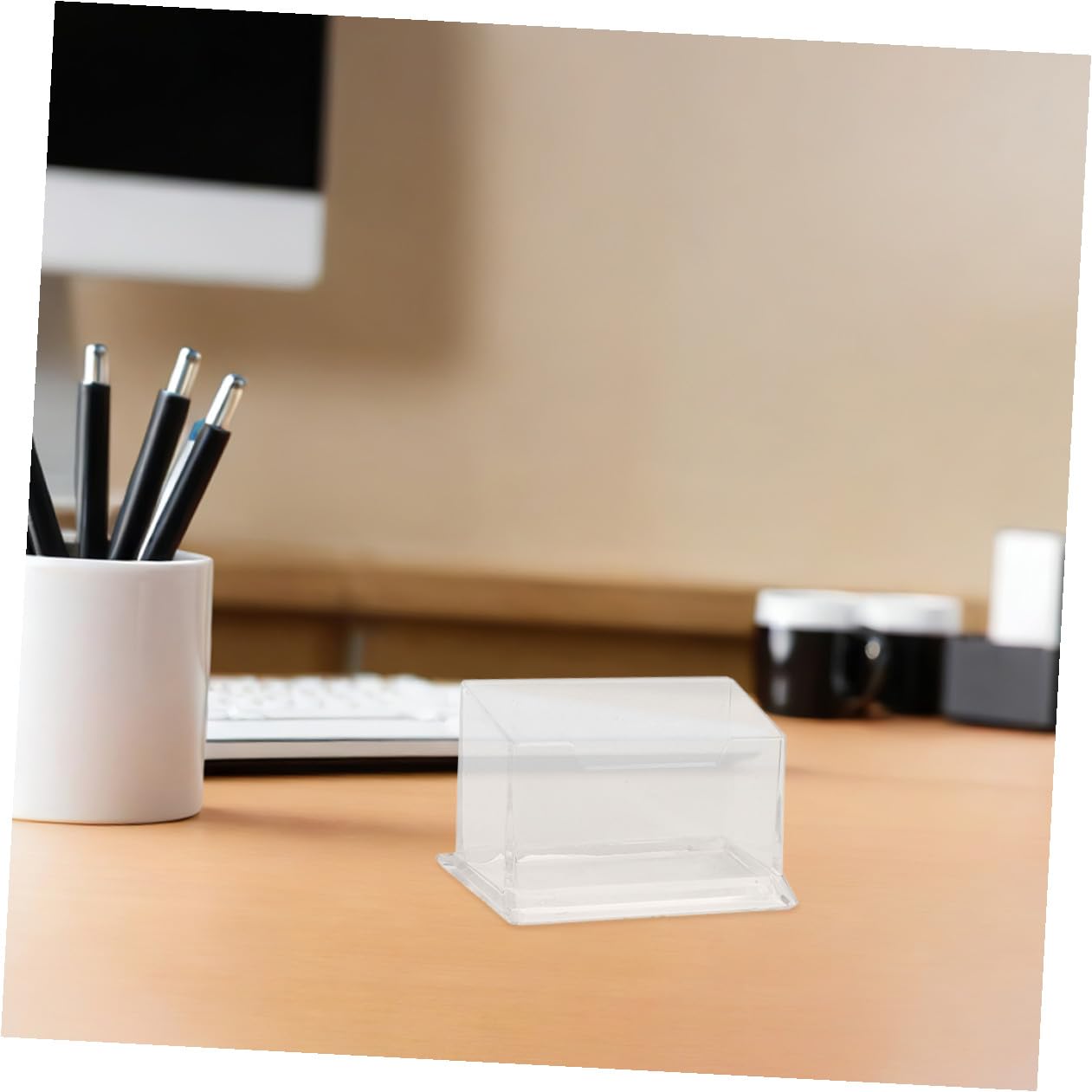 Vitrina para Tarjetas de Visita Transparente Abs 10 Piezas | Minimalista, Mantenimiento Sencillo, para Reuniones y Espacios Profesionales