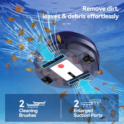 Poolease Cordless Robotic Pool Vacuum with Dual high-Powerful Motors Provide Strong Suction, 100 Min Runtime, Self-Parking, Pool Cleaner Robot for Above/In-ground Flat Pool up to 960 Sq.ft — view 3