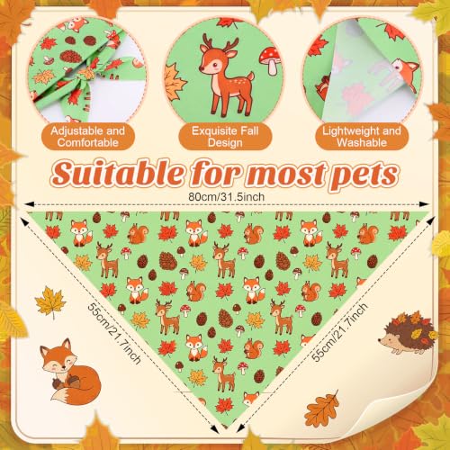 Image of Abbylike 50 Pcs Fall Dog Bandanas Bulk Autumn Leaf Pumpkin Acorn Mushroom