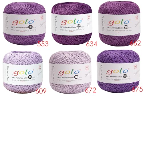 Image of golo Crochet Thread Size 30 Tatting Yarn Violet Yarn 553