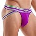 JOCKMAIL 3PCS/Pack Jockstrap Athletic Supporters for Men Jock Strap Male Underwear for Gym Men's Thong Underwear Sport (US, Alpha, Medium, Regular, Regular, Purple+Blue+Black)