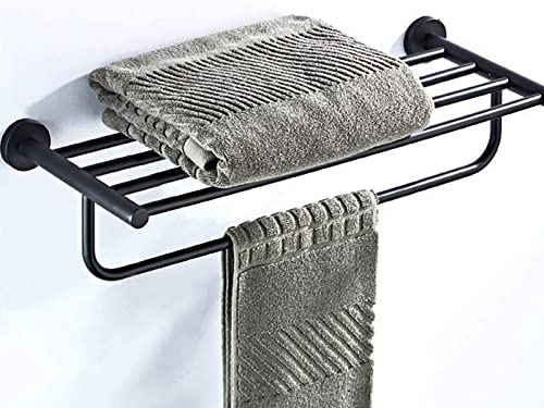 Support sèche-cheveux et accessoires de salle de bain noirs complets