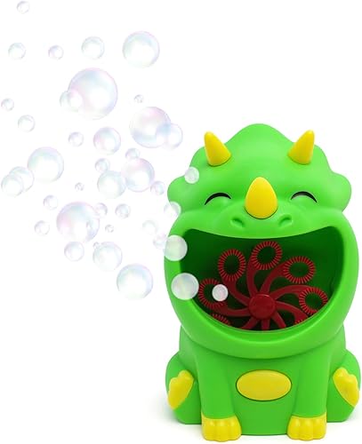 Good Banana Fabricante de burbujas de dinosaurio, soplador de burbujas inalámbrico para niños, aulas, con solución de burbujas incluida