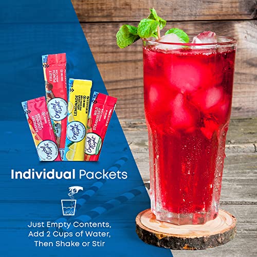 Crystal Light Sugar-Free, Lemonade, Fruit Punch, Raspberry Lemonade and Wild Strawberry On-The-Go Powdered Drink Mix Variety Pack, 52 Count, Each Packet Fits into a 16.9 oz. bottle or cup Packaged By BOOLS