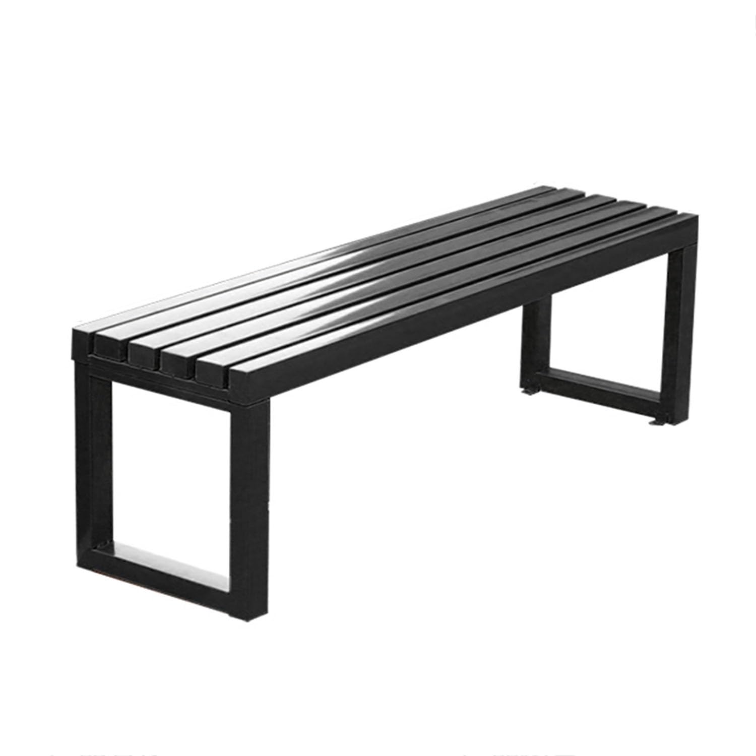 Banc d'extérieur en métal noir 150 cm pour 2-3 personnes