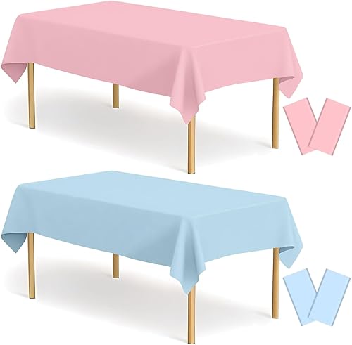 Vista 36 de Paquete de 4 manteles de plástico a cuadros negros y blancos para fiestas, desechables, de 54 x 108 pulgadas, impermeables, rectangulares