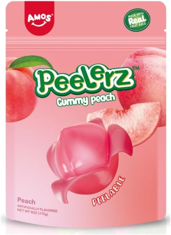 Peelerz Gummy Peach Peeling Candy Peelable Fruit Snacks I 6oz (170g) Pack of 2 I US Import