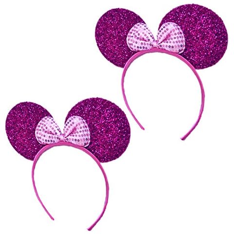 GoForDance Mini Mouse Headband w/Ribbon Bow - 2 Pcs Set (Fus-pk) Cover