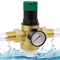 Druckminderer Wasser 3/4 zoll, Druckregler Wasser mit Manometer und Siebfilter, Messing Wasserdruckminderer mit Verschraubungen, Sicher und Langlebig