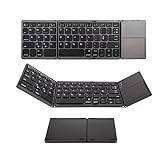 キーボード Bluetooth 折りたたみ式 ワイヤレス iPad キーボード スマホ マルチペアリング タッチパッド付き iOS/Windows/Android/Mac/Google対応 無線 小型 薄型 iPad Mini レンチ 充電式 (黒)