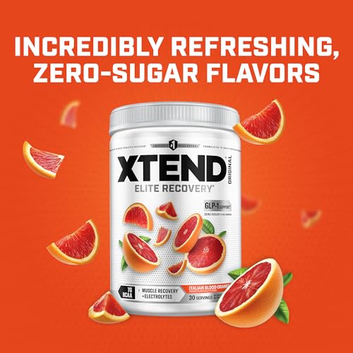 Image of Xtend Original BCAA Powder, 7g BCAAs and 2.5g L-Glutamine for Muscle Recovery Hydration and Lean Muscle, Sugar Free Intra and Post Workout Drink with Electrolytes, Italian Blood Orange, 30 Servings