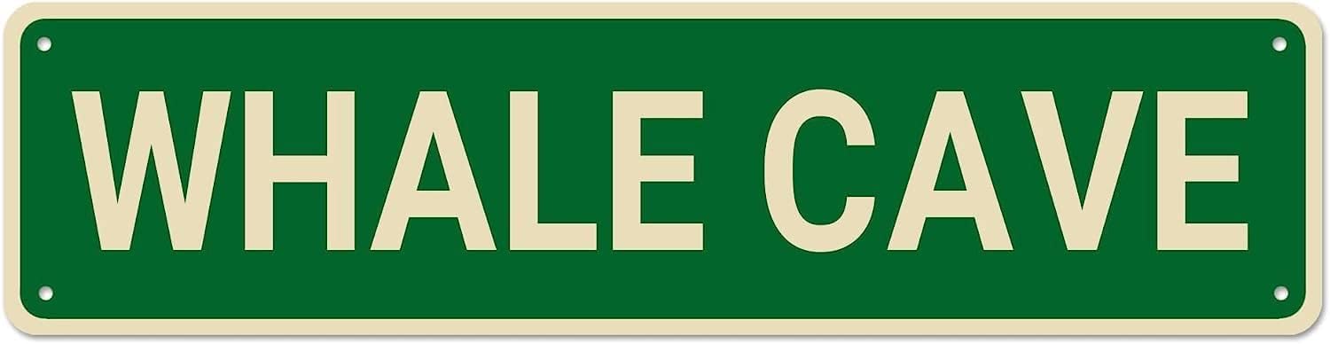 peiyeety Whale CAVE Funny Vintage Metal Tin Sign Retro Aluminum Wall Decor for Bedroom Kitchen Garden Bar Coffee Home Man Cave Garage, Marine Animal Metal Wall Plaque for All Living Spaces 4x16 Inch