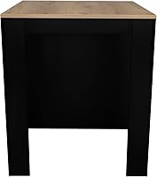 Vista 6 de Kitchen Counter Dining Table,Two Legs, Three Side Shelves Black, Pine
