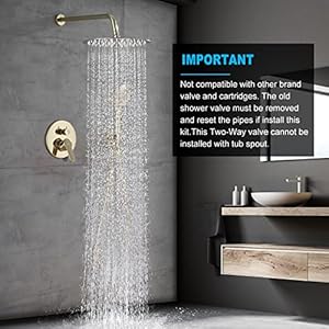 Gabrylly shower system polished gold rain shower head system for bathroom with high pressure 10 rain shower head and 5 setting handheld shower head set  urban country home decor