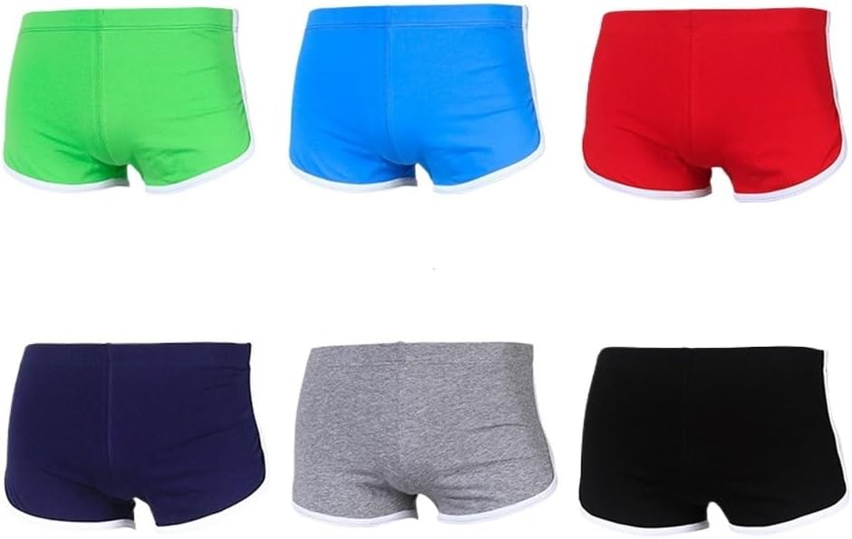 Men's Cotton Loose Underwear Four Corner Home Shorts Youth Sports Pants Headband