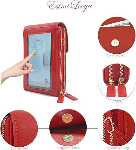 Esimileeya Small Compact Cell Phone Crossbody Bags for Women Trendy Purses Touchscreen Shoulder Bag with Credit Card Slots4