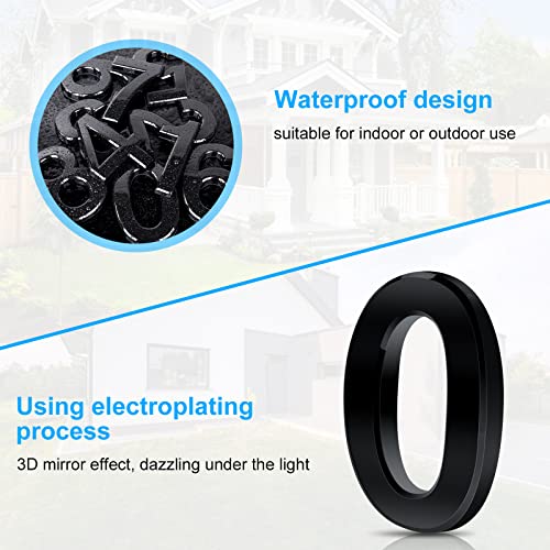 Vicloon Mailbox Numbers Self Adhesive, 3 Inches 3D Mailbox Numbers Waterproof, Door Numbers House Numbers Street Number Stickers for House Mailbox Apartment Hotel Courtyard Cafe Black(0) - Image 3