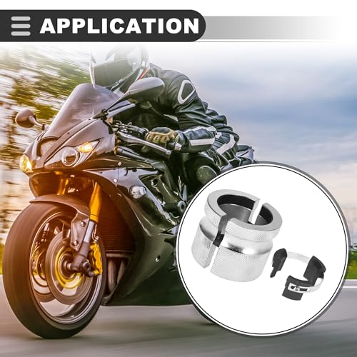 Image of Motoforti Universal Motorcycle Adjustable Fork Seal Driver Tool, Carbon Steel, Silver Tone, 1 Pc