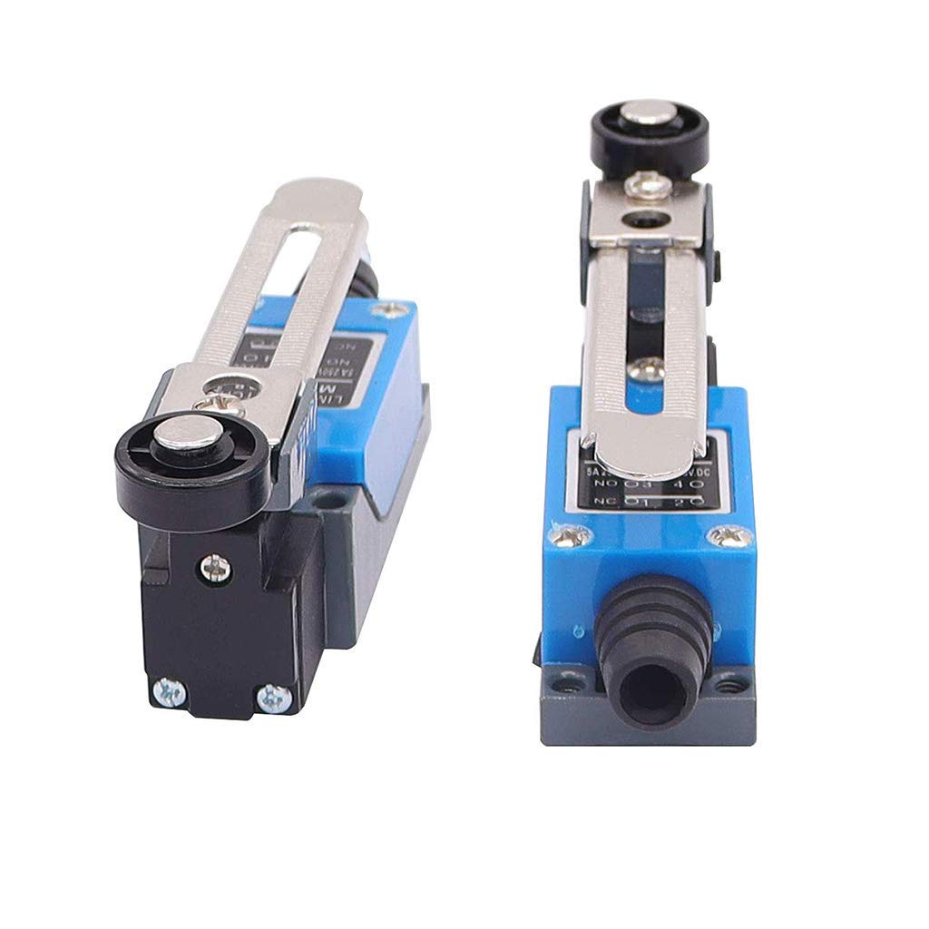 yusheng 2PCS ME-8108 Momentary Limit Switch Travel Switch,Yusheng Adjustable Roller Lever Arm arduino Limit Switch NC-NO CNC Mill Laser Plasma Router (2PCS, ME-8108 Adjustable Long Lever Arm)