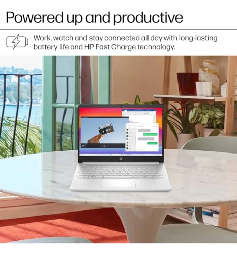 Image of HP 14 Laptop for Business and Students • 14 inch Anti-Glare Display • Intel 4-Core N150 Processor • Copilot AI • Windows 11 Pro • 16GB RAM • 128GB UFS • Wi-Fi 6 • Natural Silver
