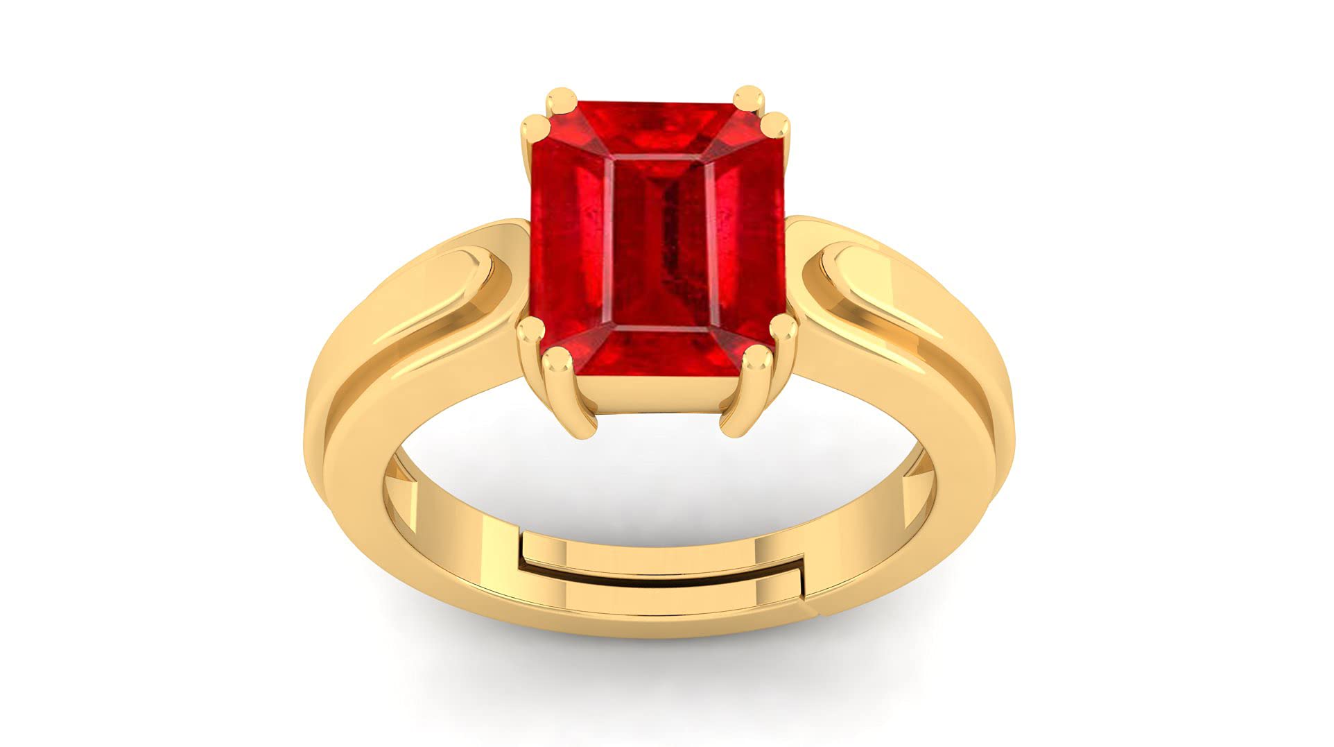 7.25 Ratti 6.00 Carat Natural Ruby Stone Manik Ring Adjustable Panchdhatu Gold Plated Ring for Men & Women