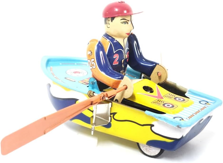Charmgle MS424 Rowing Boat Only for Adult Collection Retro Toys Home Ornaments Photography Props Tin Toys