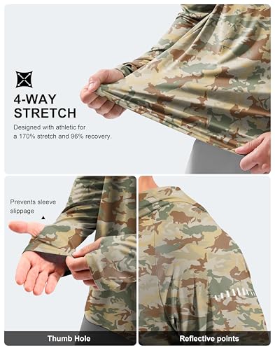 Image of Men's Sun Protection Hoodie Shirts Long Sleeve UPF 50+ Swim Shirts for Men Rash Guard Fishing Shirt Quick Dry