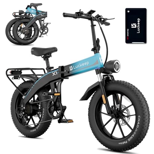 Image of Luckeep Folding Electric Bike for Adults 1500W Peak Motor, 28MPH 60 Miles,720WH Battery 20 inch x 4.0 inch Fat Tire Folding Ebikes for Adults NFC /Anti-Theft /Hydraulic Brakes E-Bbike Commuter Men