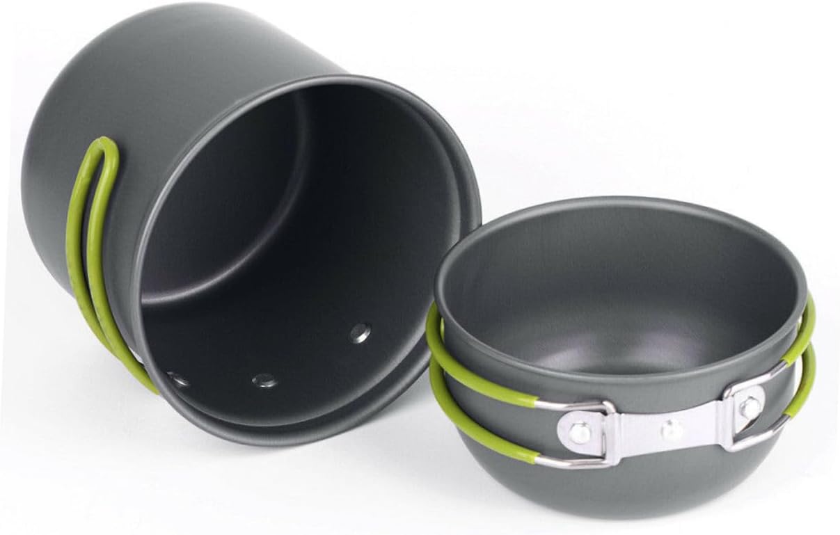 Outdoor Cookware Camping Set 2-Piece Pot Cookware Silicone Handle Cover for Backpacking