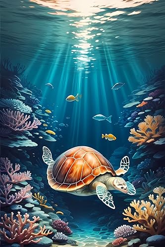 DIY 5D peinture diamant tortue de mer, le cadeau créatif idéal pour adultes passionnés