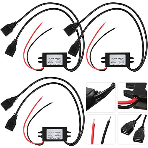 2 Pieces DC Converter 12v to 5v 3a 15w DC Buck Module, Reduced Voltage Regulator Car Power Converter Output Power Adapter (Double USB Interface) - Main Image