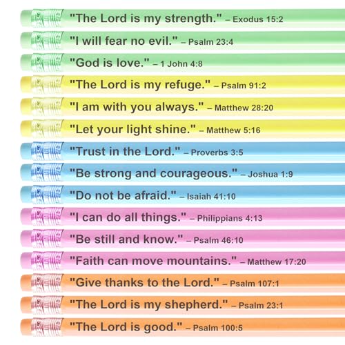 Christian Gifts for Women Faith, Inspirational Gifts for Girls, Bible Verse Pencils, Cute Pastel Pencils, Birthday Gift for Women, Bible Study Supplies