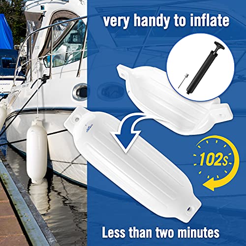Image of Affordura Boat Fender 4 Pack Boat Bumpers Fenders with 4 Ropes