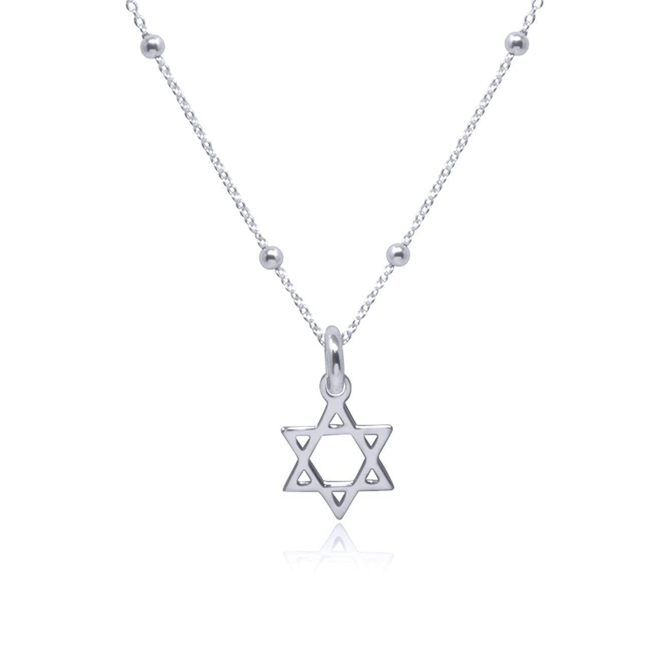 Imagen de catálogo asociada a WANDA PLATA Collar con colgante Estrella de David para Mujer, Chica Joven
