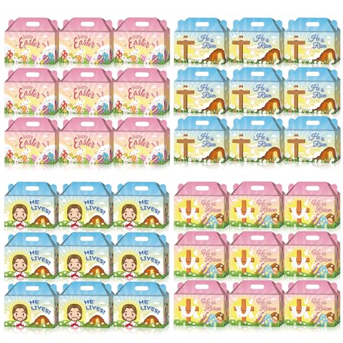 Boîtes à bonbons de Pâques Aviski en carton recyclé pour friandises religieuses - Lot de 36