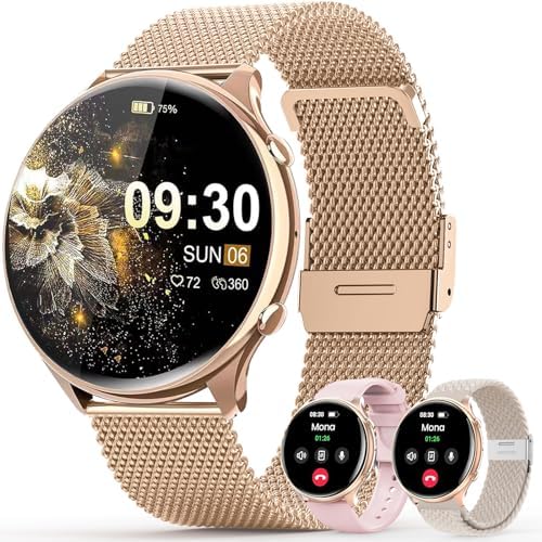Smart Watches for Women，1.39″ Fitness Tracker with Answer/Make Calls/Sleep Monitor/IP67 Waterproof /120 Sport Mode/Sleep Monitor Watch for Android iOS (Rose Gold)