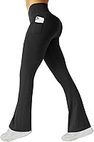FireSwan Women's High Waist Flare Yoga Pants with Pockets - Bootcut Tummy Control Flared Leggings for Workout & Yoga