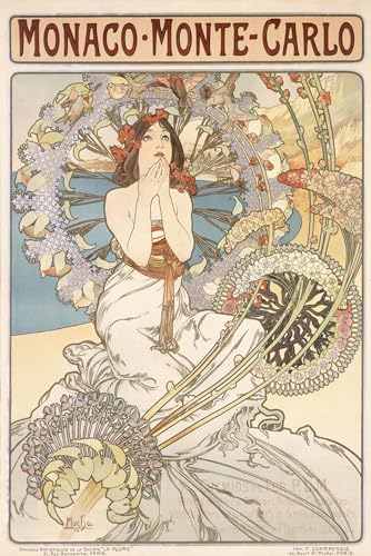 Toile moderne d'images d'art Mucha, impression salon premium