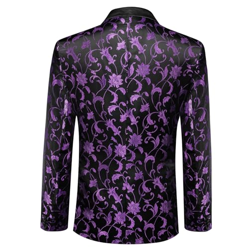 Image of Barry. Wang Men's Sport Coats & Blazers Flower Suit Jacket 1 Button Paisley Tuxedo Mardi Gras Carnival Parade Gift