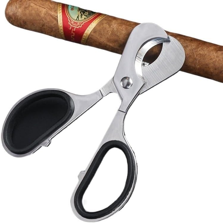 DASEB Stainless Steel Cigar Scissor Tablet Splitter Pill Cutter Rustproof Ergonomic Round Handle Father Gift