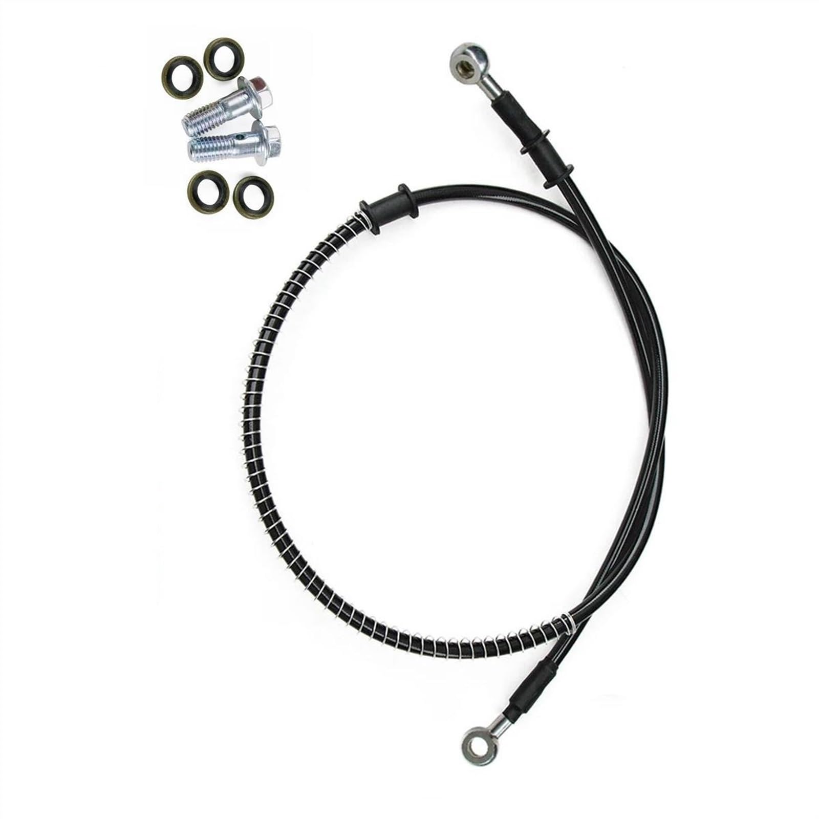 Ksxzw One Color Motorbike Part 400Mm-2300Mm M8 0° Motorcycle Braided Steel Hydraulic Brake Line Clutch Oil Hose Tube Pipe(1700Mm)
