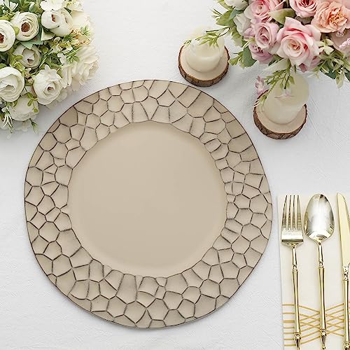 Platos Desechables 6 Pack 13" Taupe Plástico Irregular miniatura 1