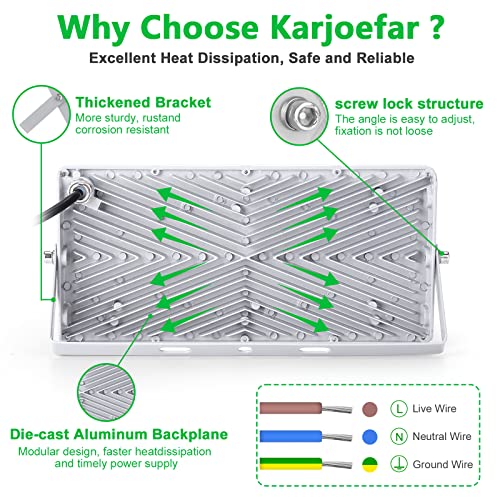 Led Flood Lights Outdoor,100W 10000 Lm Outdoor Security Lights,Outside Led Work Light With 6500K Daylight White,Ip66 Waterproof Bright Floodlight For Garage,Yard,Garden,Patio,Playground #TOP5