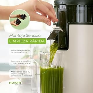 Hurom | Estrattore H-70 - Succhi Più Sani, Gustosi e Senza Sprechi, Estrattore di Succo Premium, Pulizia Facile e Veloce, Alta Resa di Succo, Tecnologia di Spremitura Lenta - White