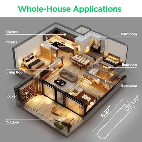Image of deerdance Under Cabinet Lighting, Motion Sensor Lights Indoor with Soomth Dimming, 2600mAh Rechargeable Closet Lights Wireless, Magnetic Under Counter Lights for Kitchen Hallway Stairs, 6-Pack
