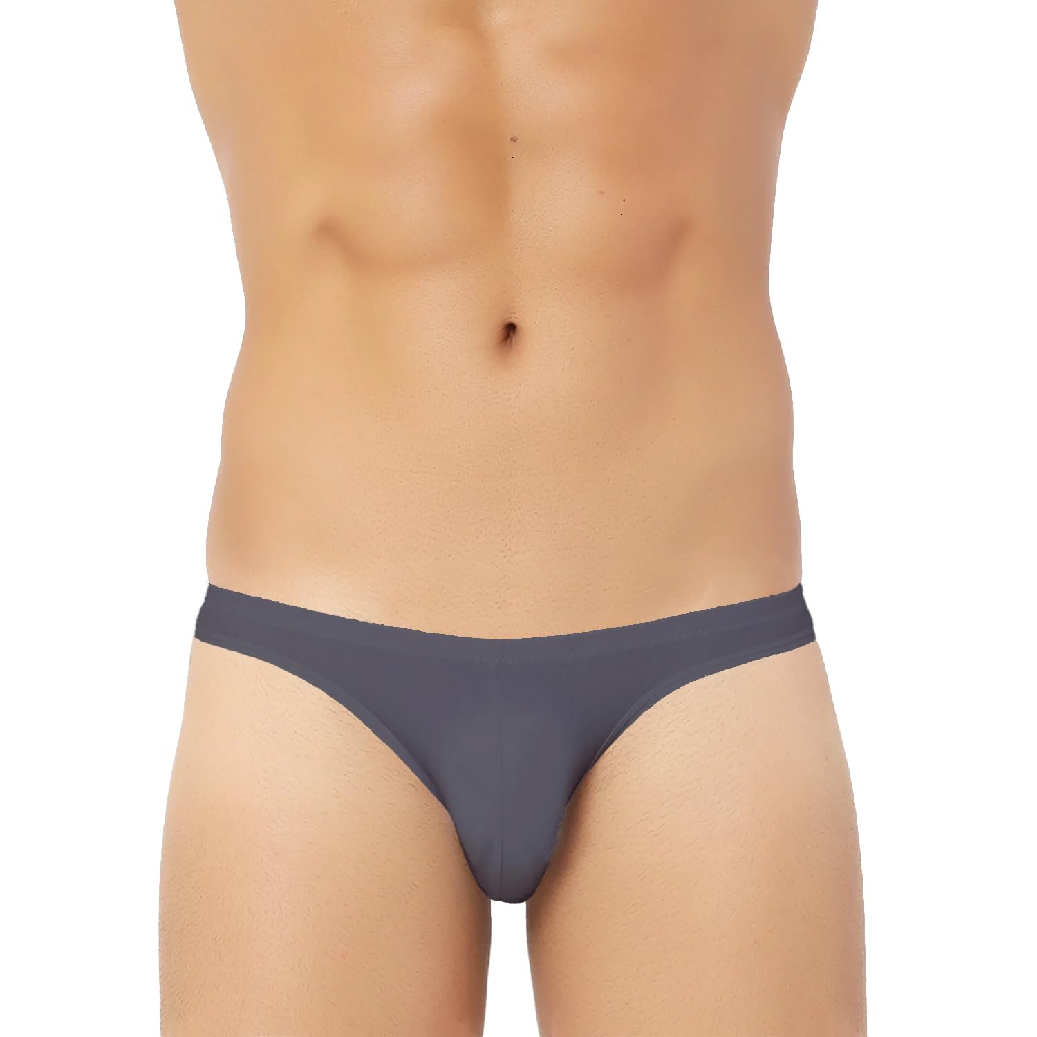 Micro Modal Antibacterial Low Waist Bikini Briefs for Men Charcoal Gray