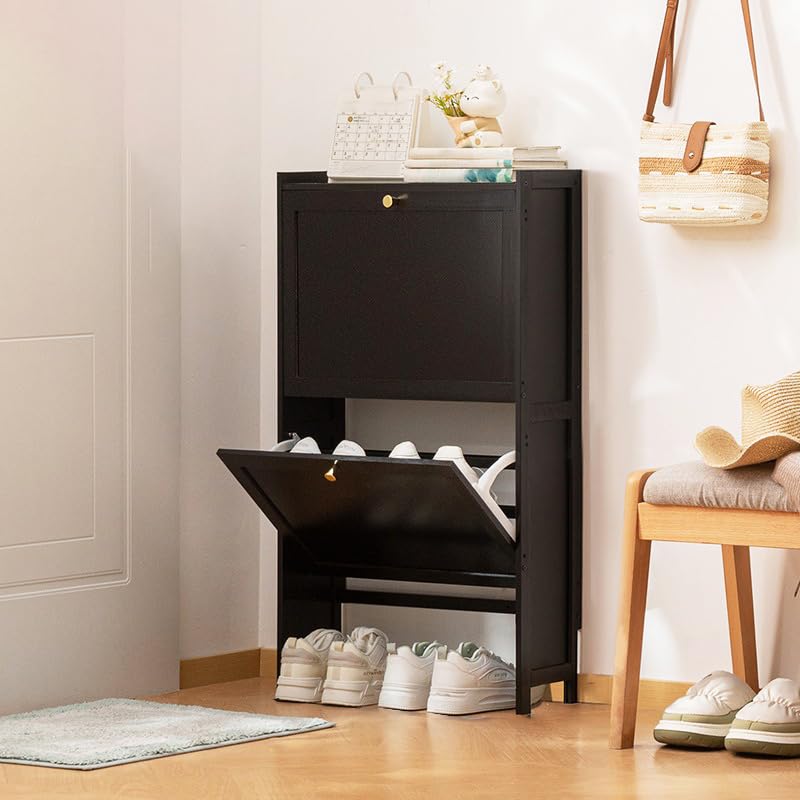 Mueble para zapatos estrecho que soluciona la falta de espacio en entrada